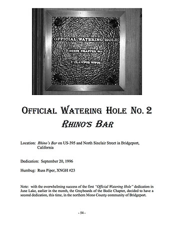 2nd Watering Hole - Rhino's Bar - 9/20/96