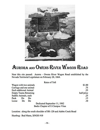 The Aurora and Owens River Wagon Road - 9/11/82