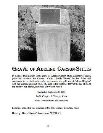 The Grave Site of Adeline Carson-Stilts - 9/8/73