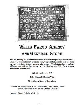 Wells Fargo Agency & General Store - 10/5/68