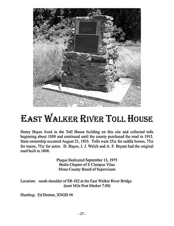 East Walker River Toll Road House - 9/13/75