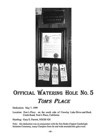 5th Watering Hole - Tom's Place - 5/7/99