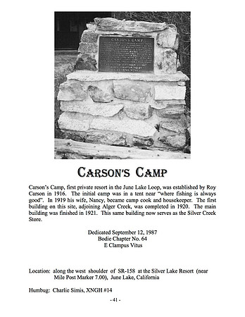 Carson's Camp - 9/12/87