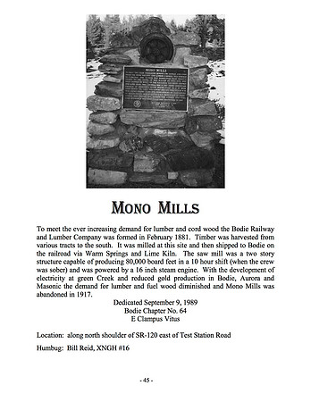 Mono Mills - 9/9/89