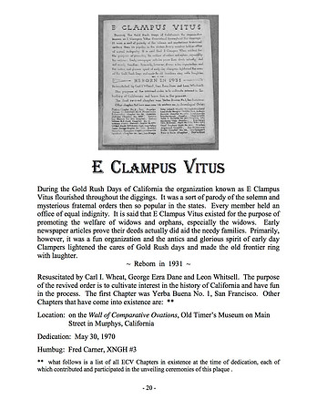 E Clampus Vitas - Reborn in 1931 - 5/30/70